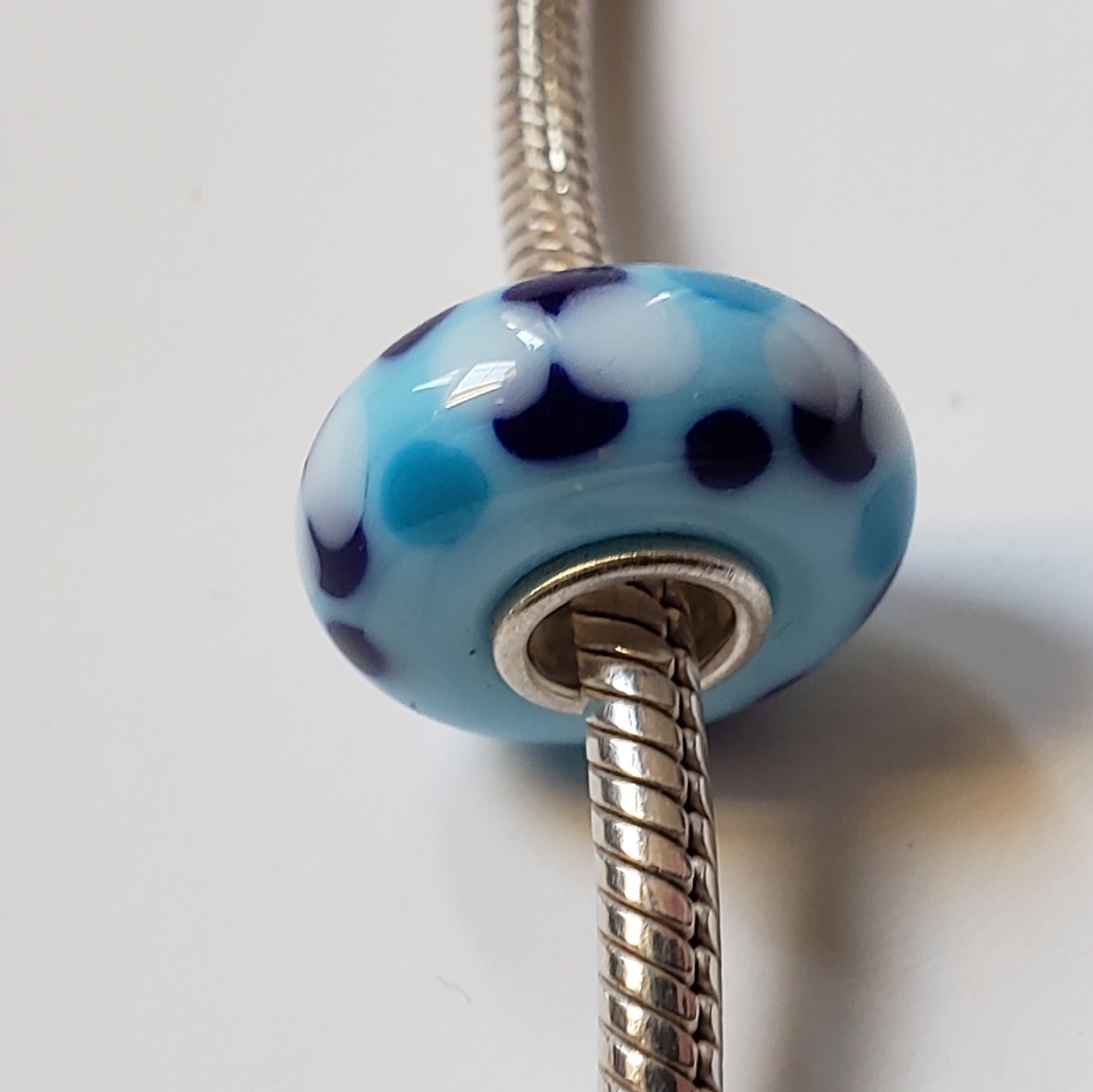 Trollbeads universal unique bead blue silver